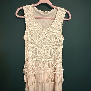 Altar'd State Cream Crochet Dress